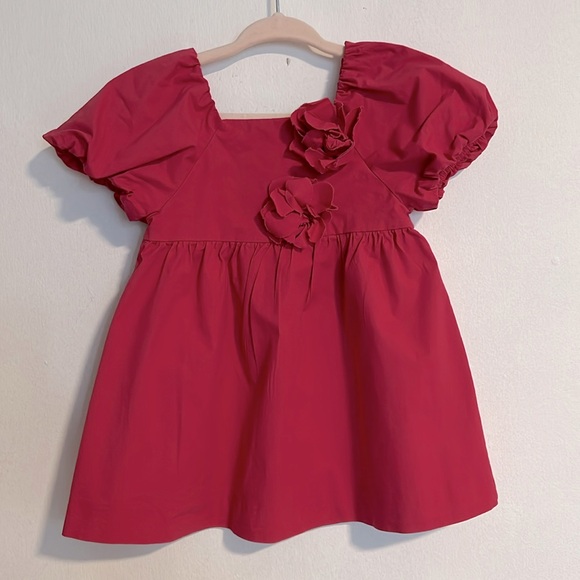 Zara 3D Floral Dress Size:9-12 months| color: Hot Pink - Picture 2 of 8